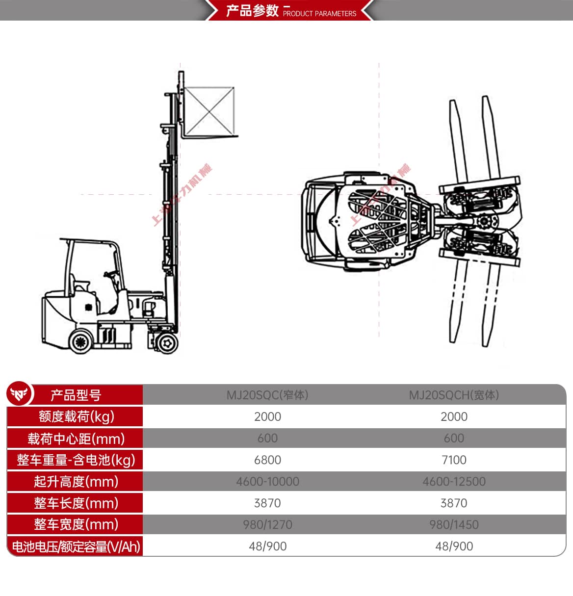 铰接式三向叉车产品参数