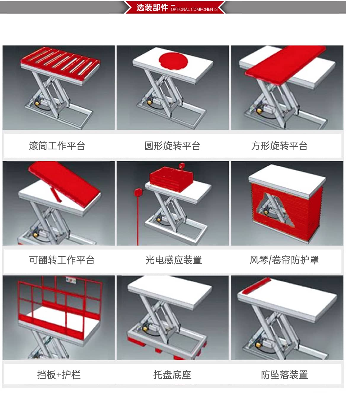 刚性链升降平台选装部件